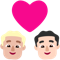 Couple with Heart- Man- Man- Medium-Light Skin Tone- Light Skin Tone emoji on Microsoft